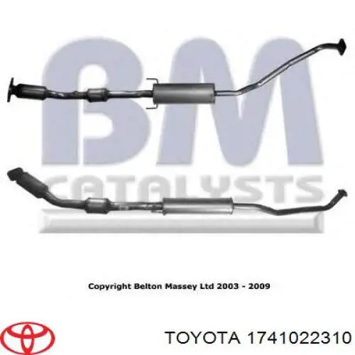 Silenciador delantero 1741022310 Toyota