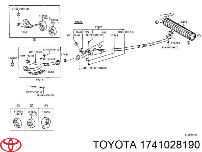 Труба приемная (штаны) глушителя передняя на Toyota RAV4 II 