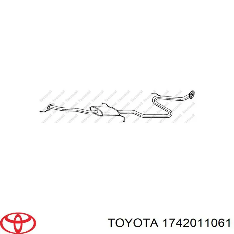 1742011061 Toyota глушитель, центральная часть