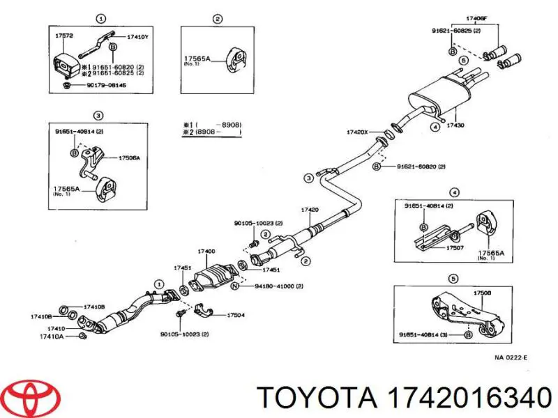 Глушитель, центральная часть 1742016340 Toyota