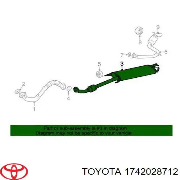1742028712 Toyota глушитель, центральная часть