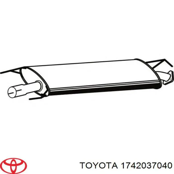 1742037040 Toyota глушитель, центральная часть
