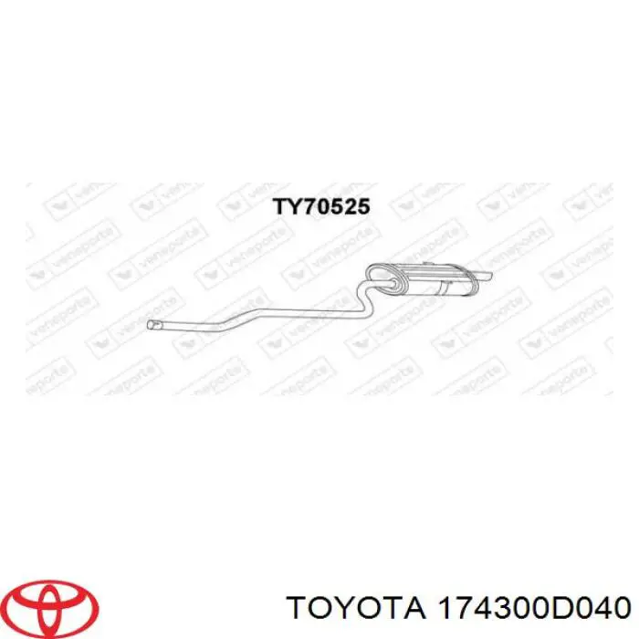 Купить 174300D040 Toyota Глушитель задний