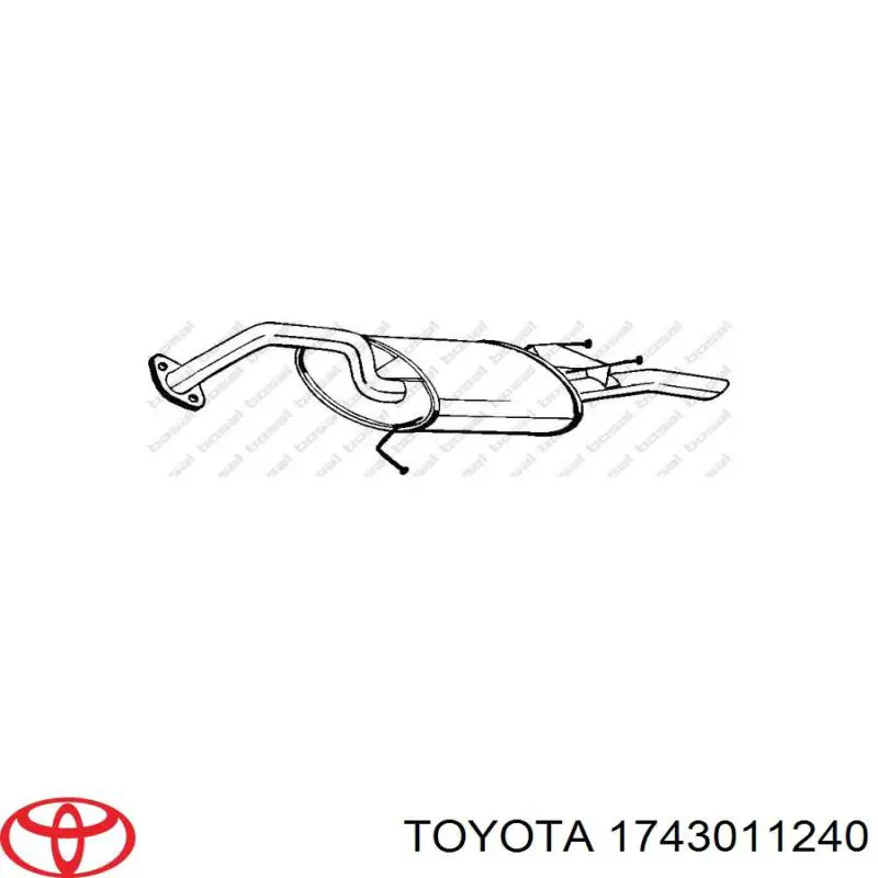 Выхлоп задний Toyota 1743011240 цена, от 59.75 USD