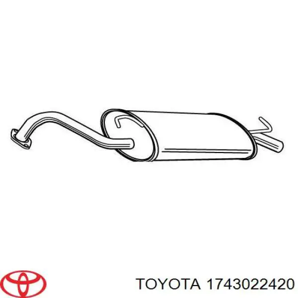 1743022420 Toyota глушитель, задняя часть