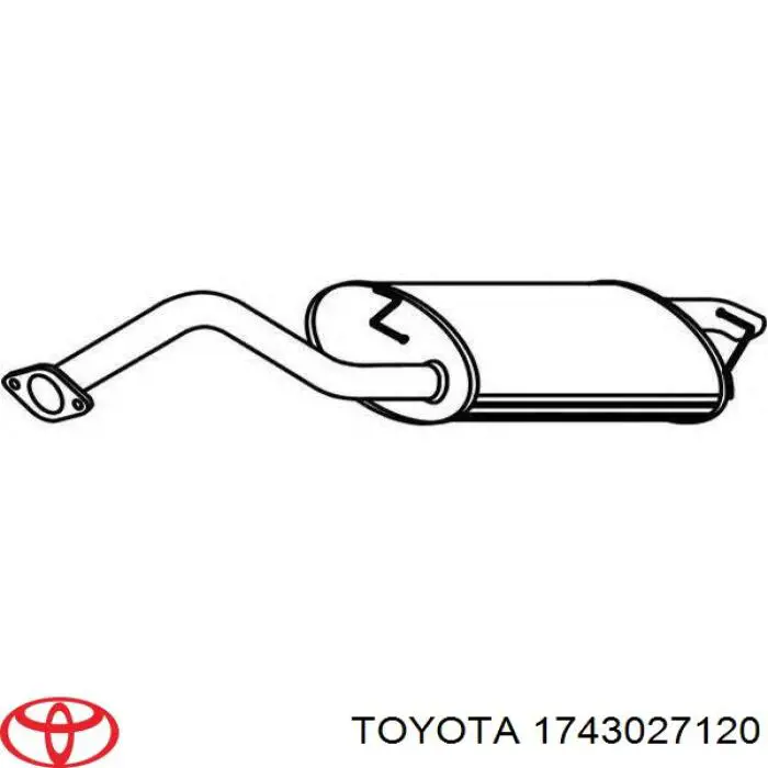 1743027120 Toyota глушитель, задняя часть