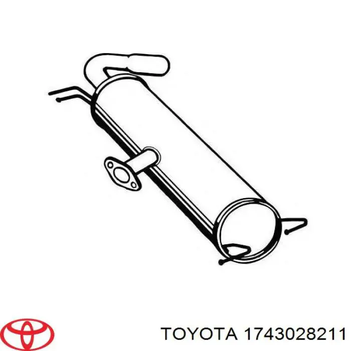 1743028211 Toyota глушитель, задняя часть