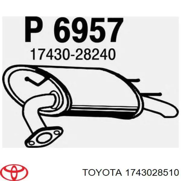 1743028510 Toyota глушитель, задняя часть
