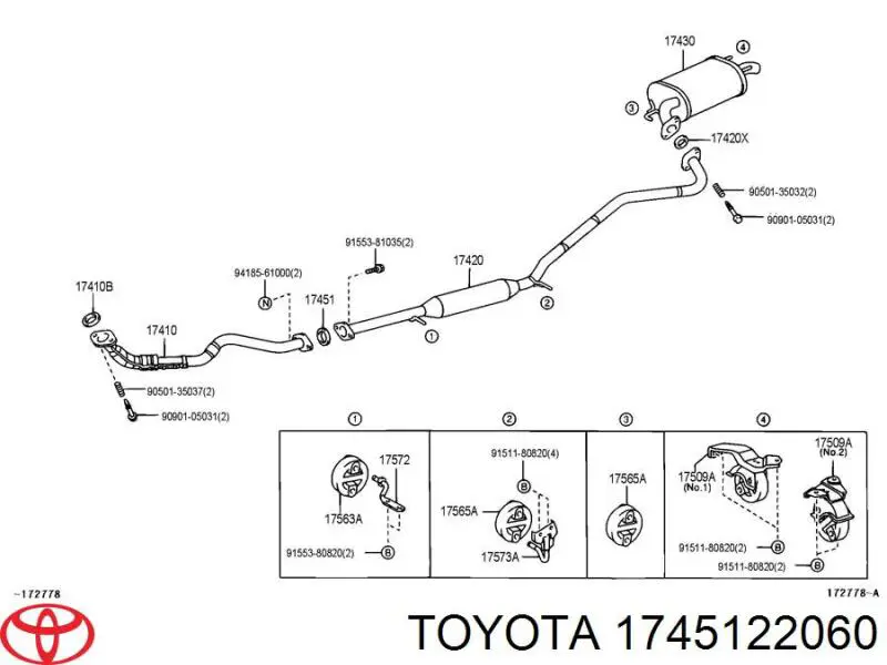 Кільце приймальної труби глушника 1745122060 Toyota