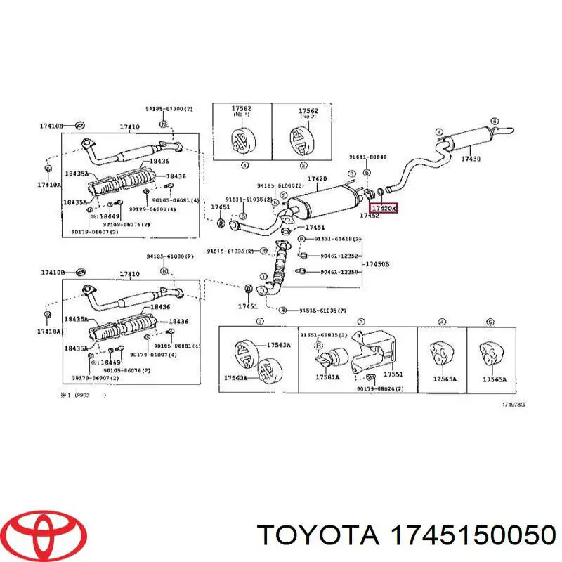 Прокладка приемной трубы глушителя Toyota 1745150050