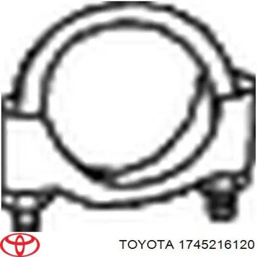 Abrazadera de silenciador trasera 1745216120 Toyota