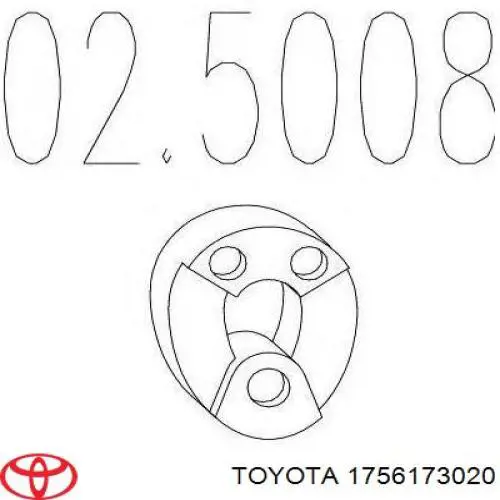 Подушка крепления глушителя Toyota 1756173020