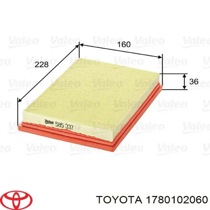 1780102060 Toyota воздушный фильтр