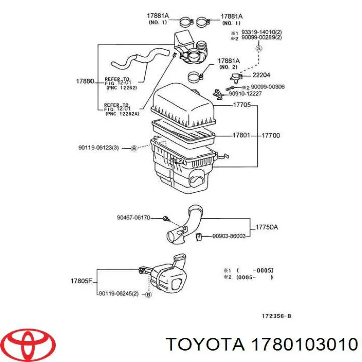 Воздушный фильтр 1780103010 Toyota
