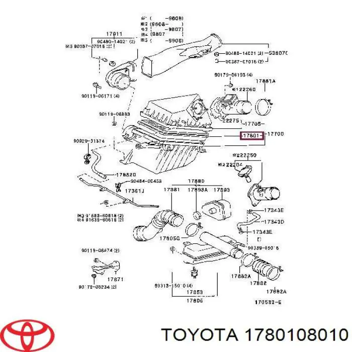 Воздушный фильтр 1780108010 Toyota