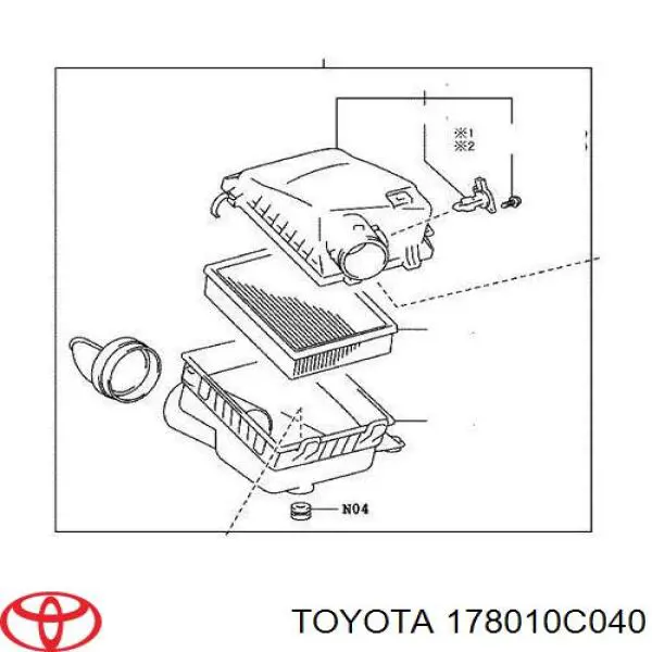 17801YZZ04 Toyota воздушный фильтр