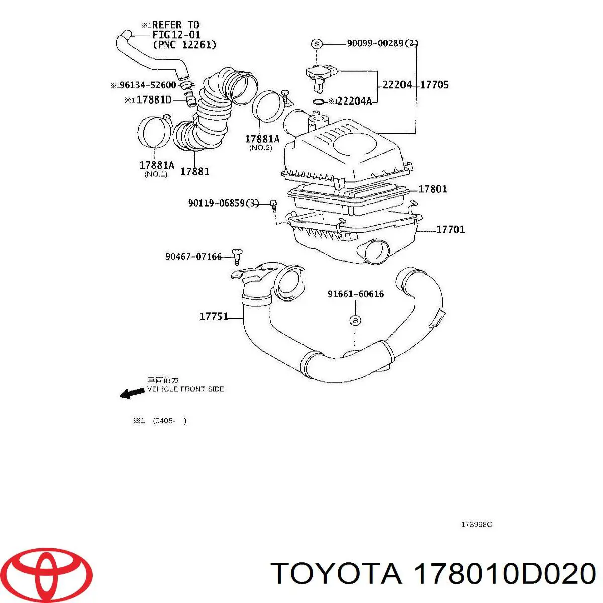 178010D020 Toyota Воздушный фильтр двигателя