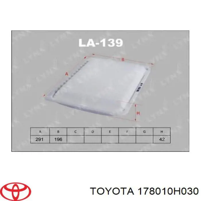 Купить 178010H030 Toyota Автомобильный фильтр воздуха