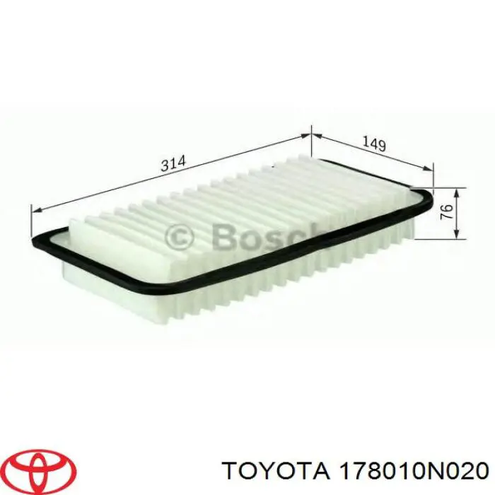 Воздушный фильтр 178010N020 Toyota