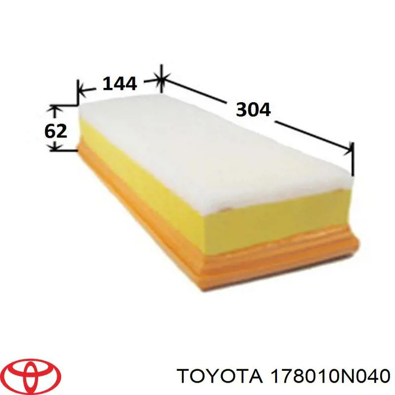 Воздушный фильтр 178010N040 Toyota