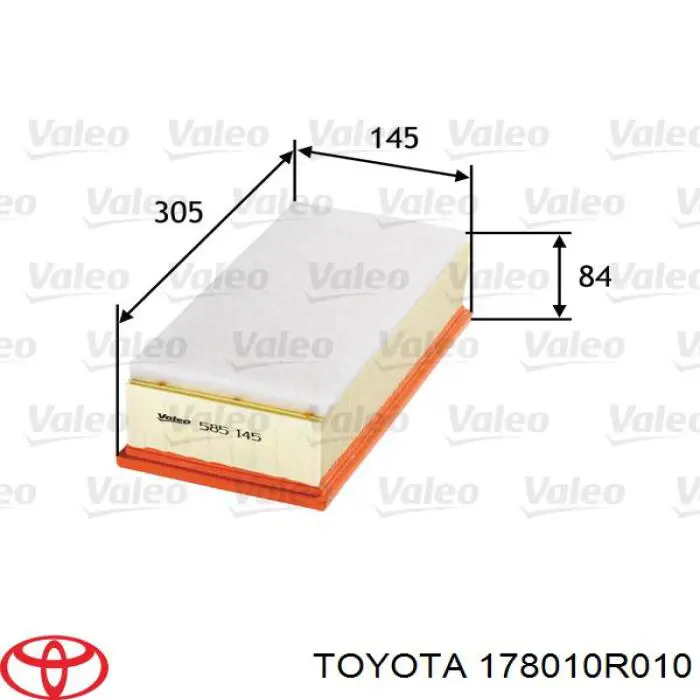 Элемент воздушного фильтра Toyota 178010R010 цена, от 10.47 USD