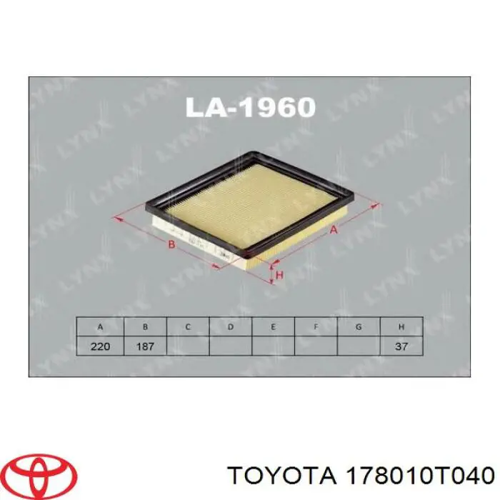 178010T040 Toyota воздушный фильтр