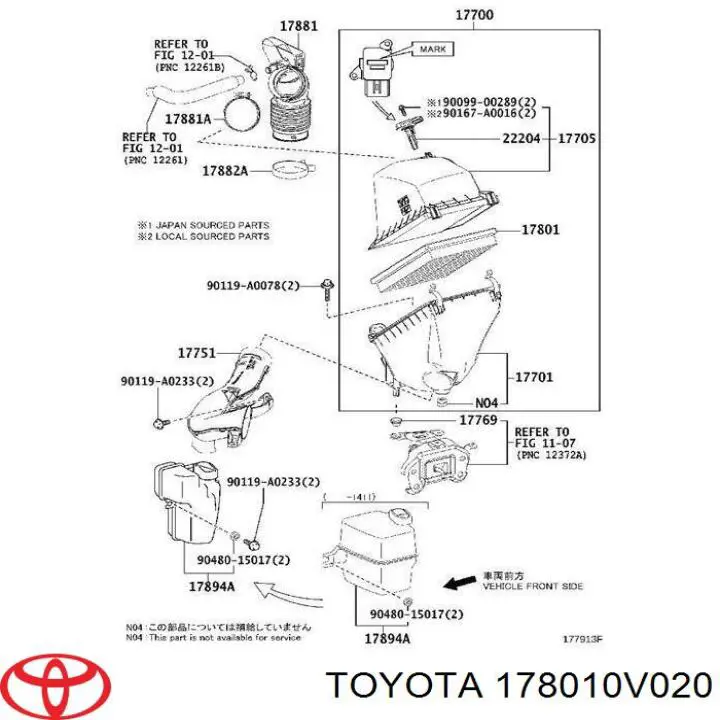 178010V020 Toyota воздушный фильтр