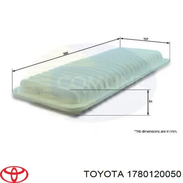 Фильтр воздушный Toyota 1780120050