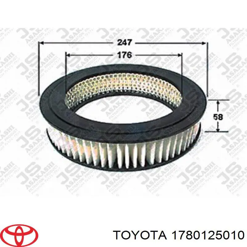 Воздушный фильтр 1780125010 Toyota