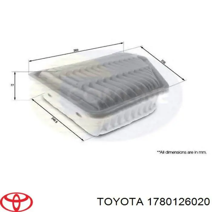 Фильтр воздушный Toyota 1780126020