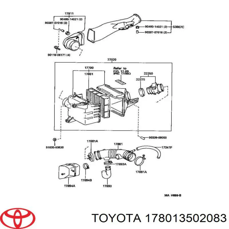 Воздушный фильтр 178013502083 Toyota
