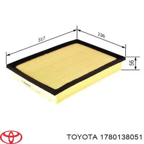 Элемент воздушного фильтра Toyota 1780138051 цена, от 34.43 USD