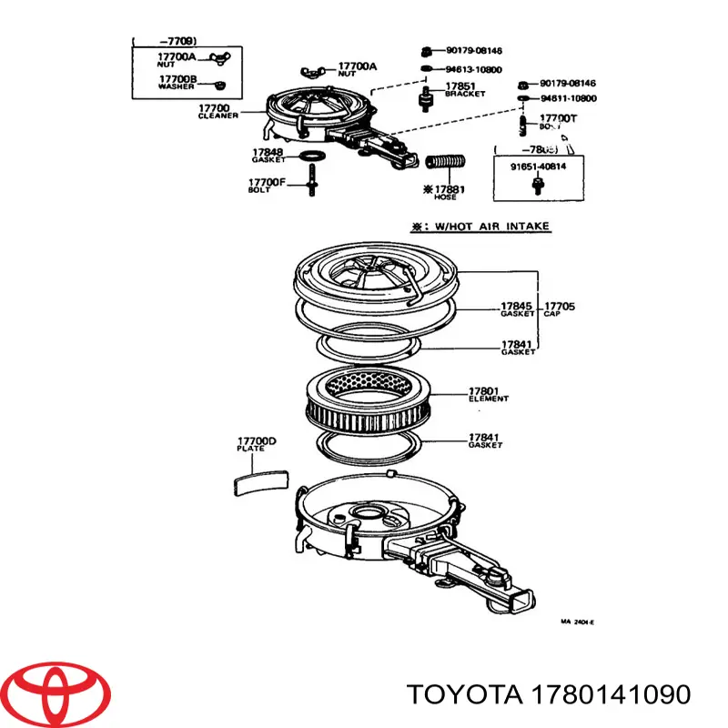 Купить 1780141090 Toyota Автомобильный фильтр воздуха