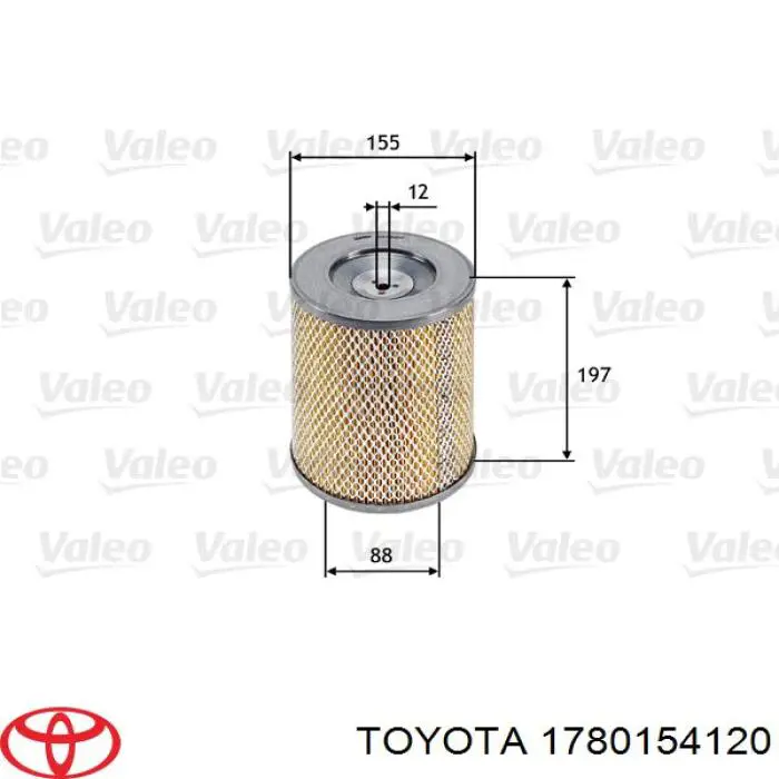 Filtro de aire 1780154120 Toyota