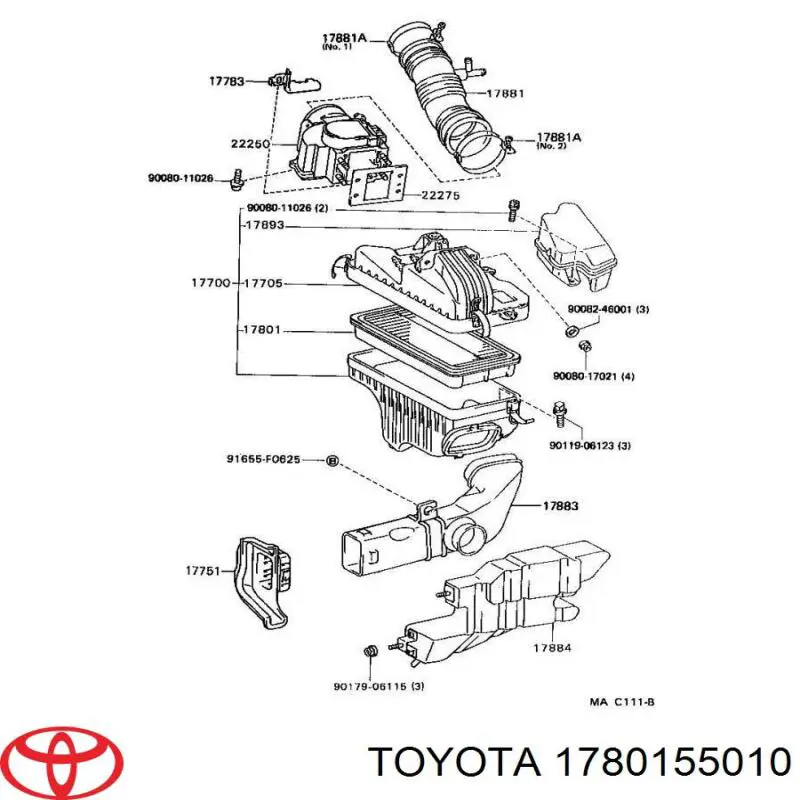 1780155010 Toyota воздушный фильтр