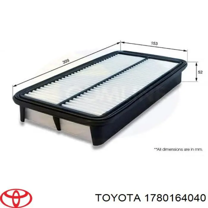 Элемент воздушного фильтра Toyota 1780164040 цена, от 5.97 USD