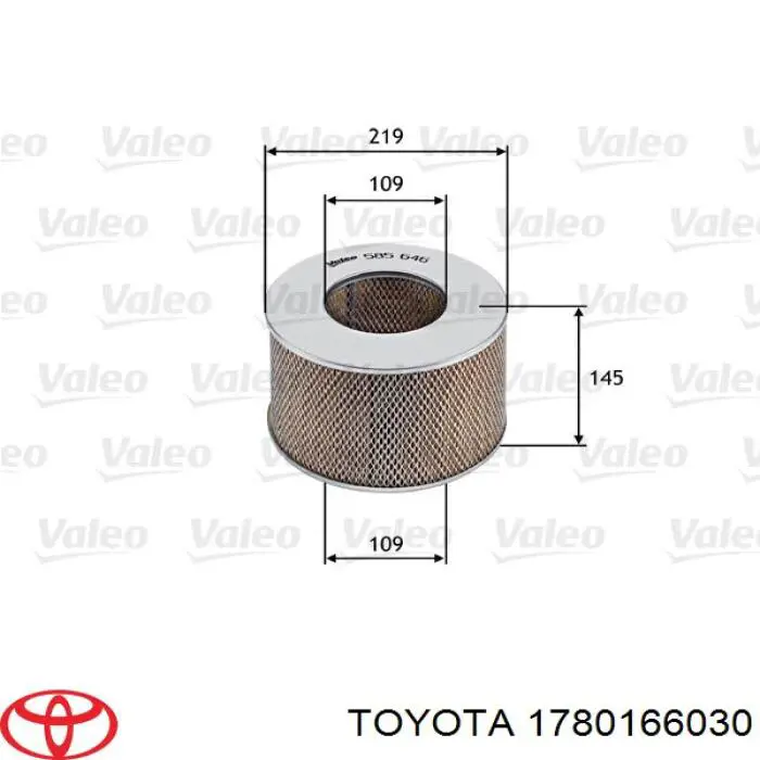 Фильтр воздушный Toyota 1780166030