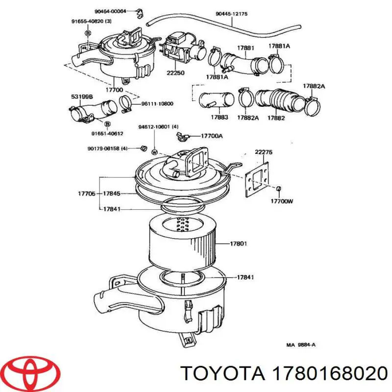 1780168020 Toyota воздушный фильтр