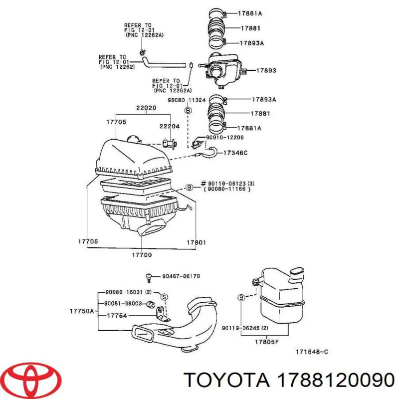 Патрубок воздушный на Toyota Camry V20