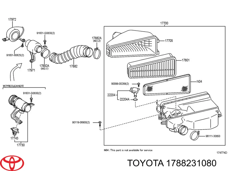  Toyota 1788231080 цена, от 14.11 USD