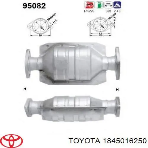 Катализатор 1845016250 Toyota