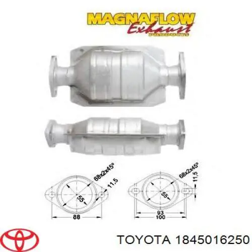 Каталитический нейтрализатор отработавших газов Toyota 1845016250 цена, от 1842.41 USD