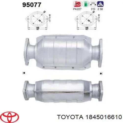 1845016610 Toyota Конвертор-катализатор