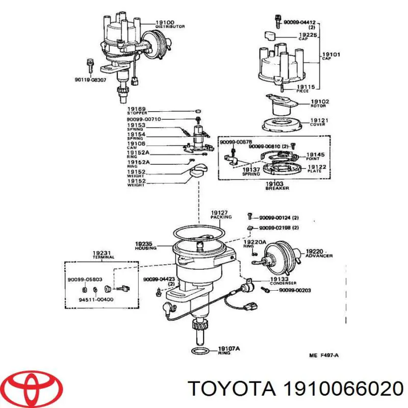  Распределитель зажигания (трамблер) Toyota Land Cruiser 