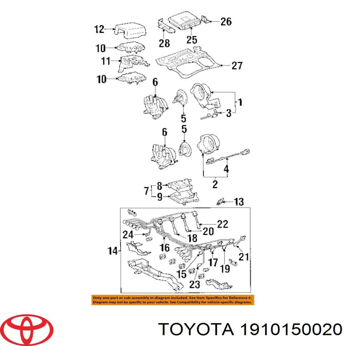 Крышка распределителя зажигания (трамблера) Toyota 1910150020