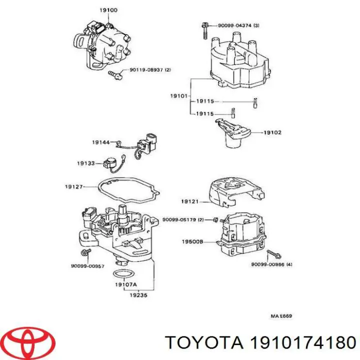 Крышка распределителя зажигания (трамблера) Toyota 1910174180