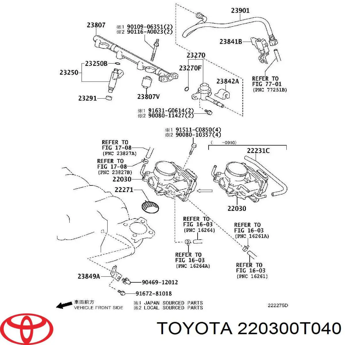  Toyota 220300T040 цена, от 76.02 USD
