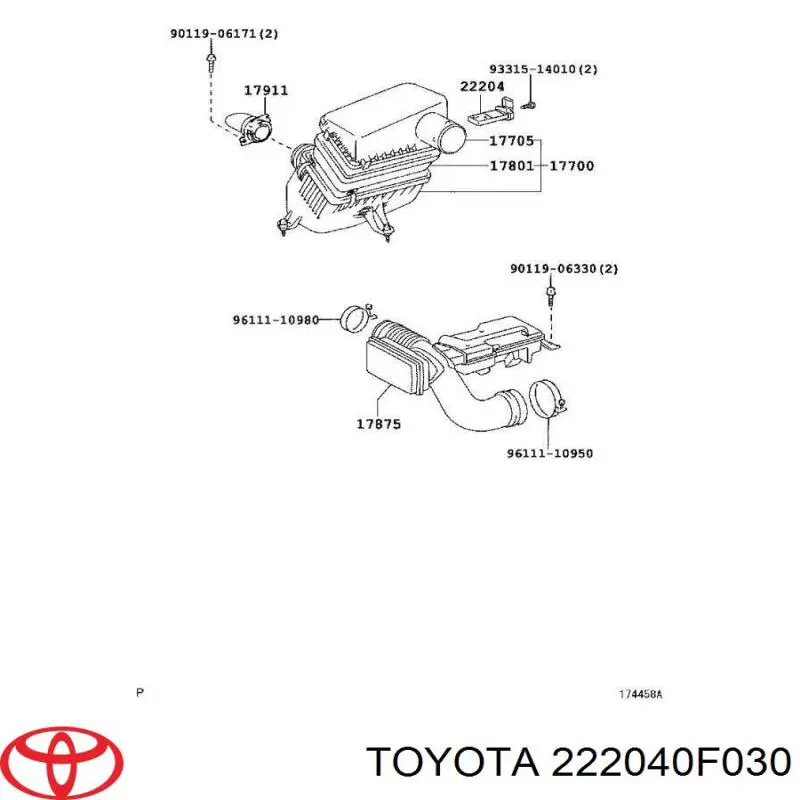 ДМРВ 222040F030 Toyota