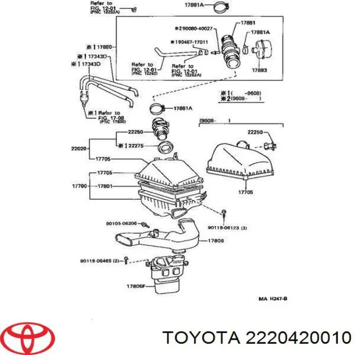 Расходомер воздуха Тойота Камри V20 (Toyota Camry)