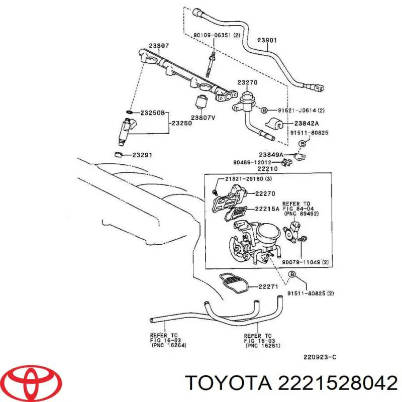 2221528042 Toyota прокладка клапана (регулятора холостого хода)